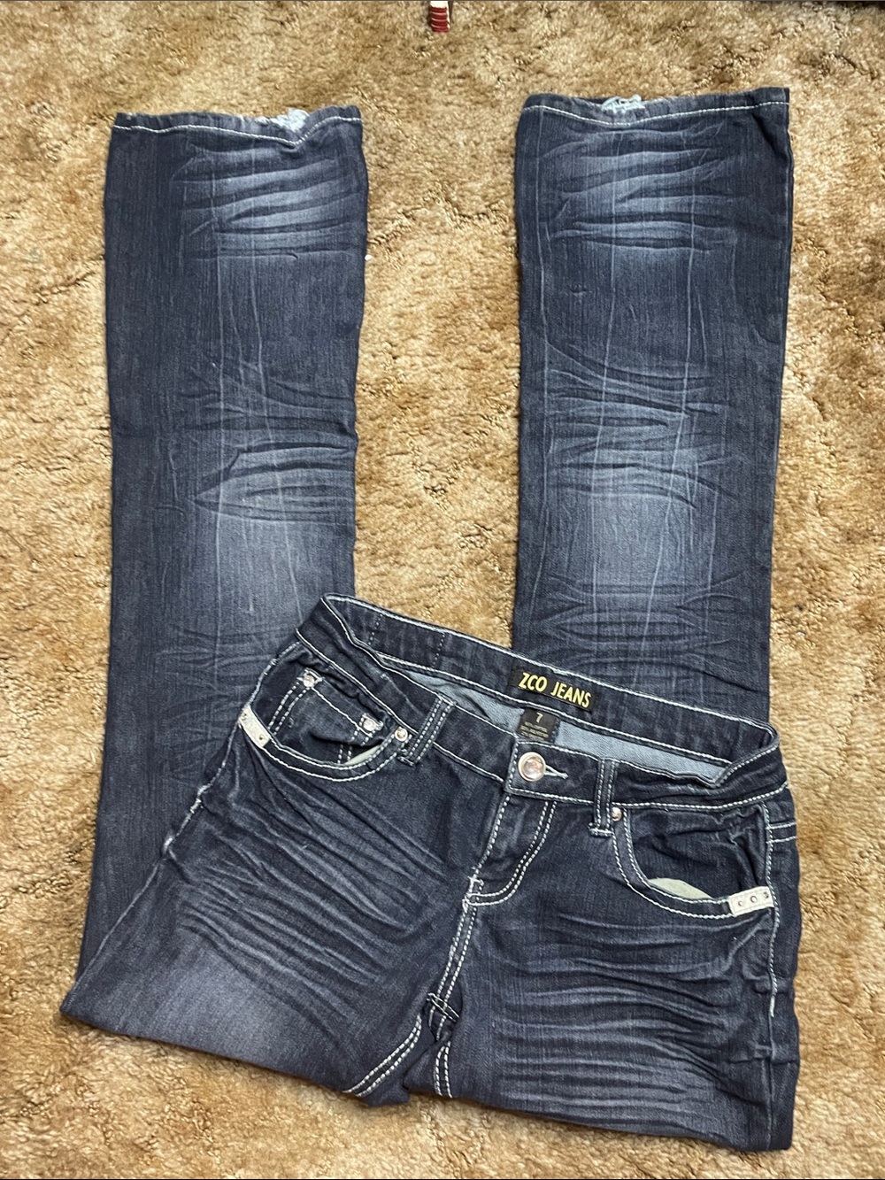 ZCO Jeans Y2K 2000s Style Rhinestone Jean Size 7 Juniors
